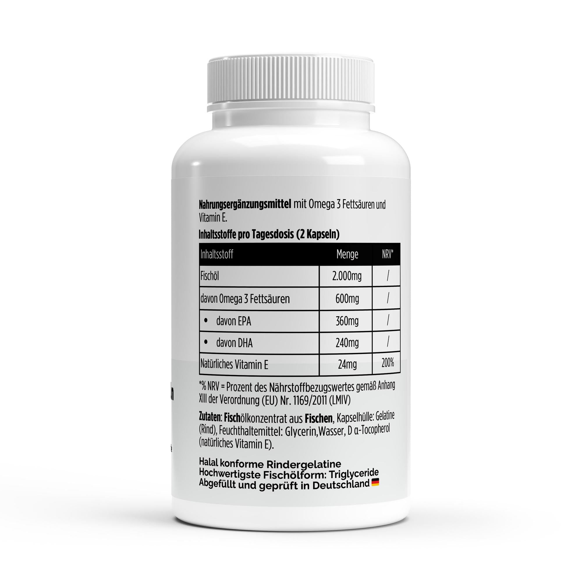 Omega 3 Triglyceride 18/12 – 120 Softgels | Fischöl mit Halal-Gelatine