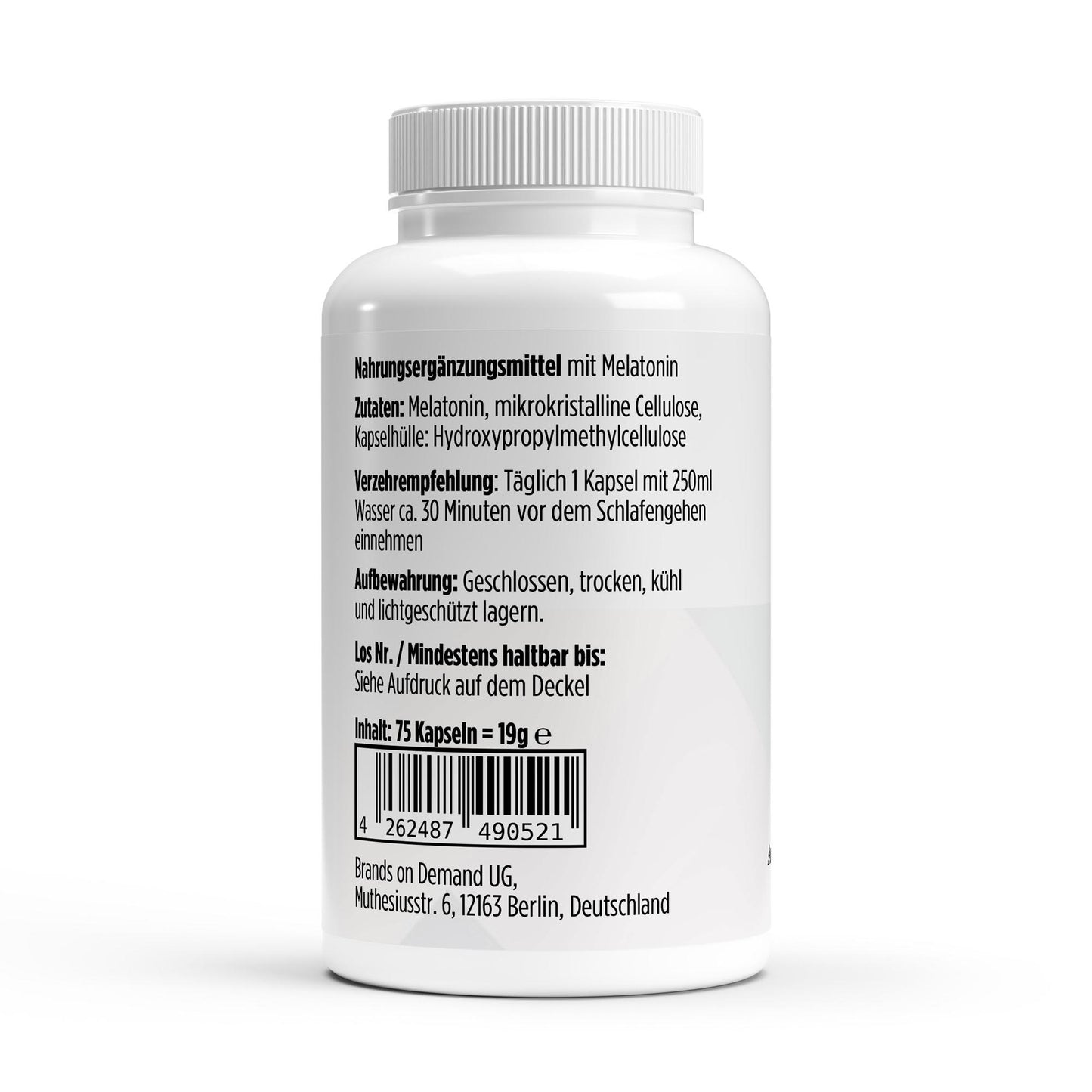 Melatonin 1 mg – 75 Kapseln | Kapseln für deine Abendroutine