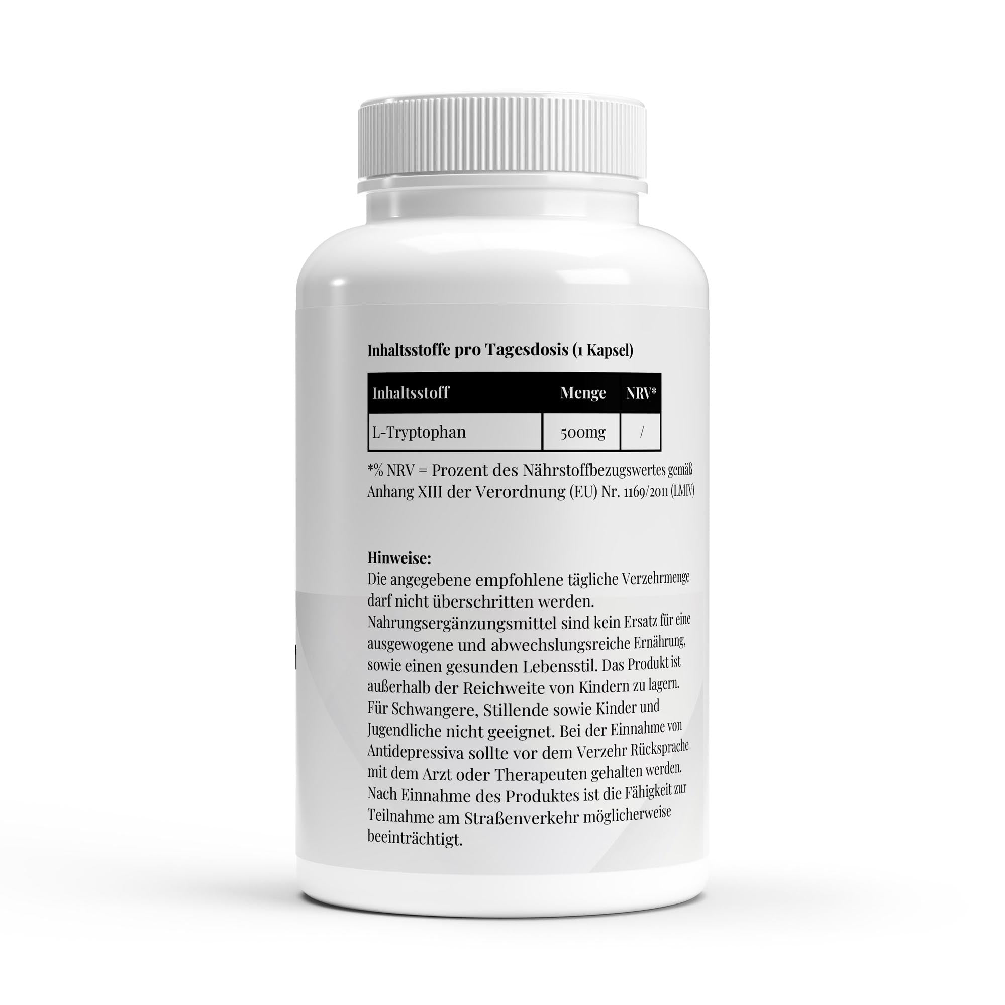 L‑Tryptophan Kapseln – 500 mg | Nahrungsergänzung für deine bewusste Abendroutine