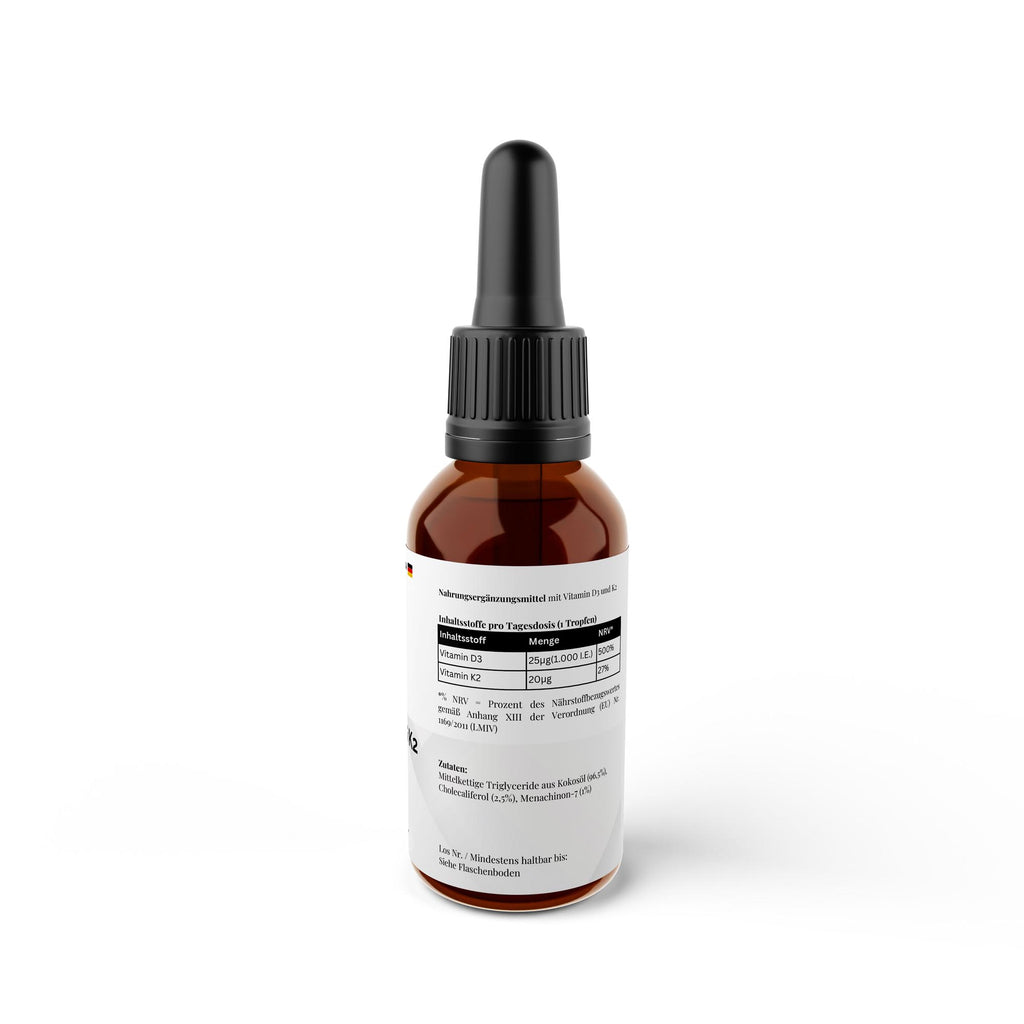 Vitamin D3 + K2 – 1.700 Tropfen à 1.000 I.E. | 50 ml Tropfen für Knochen und Immunsystem