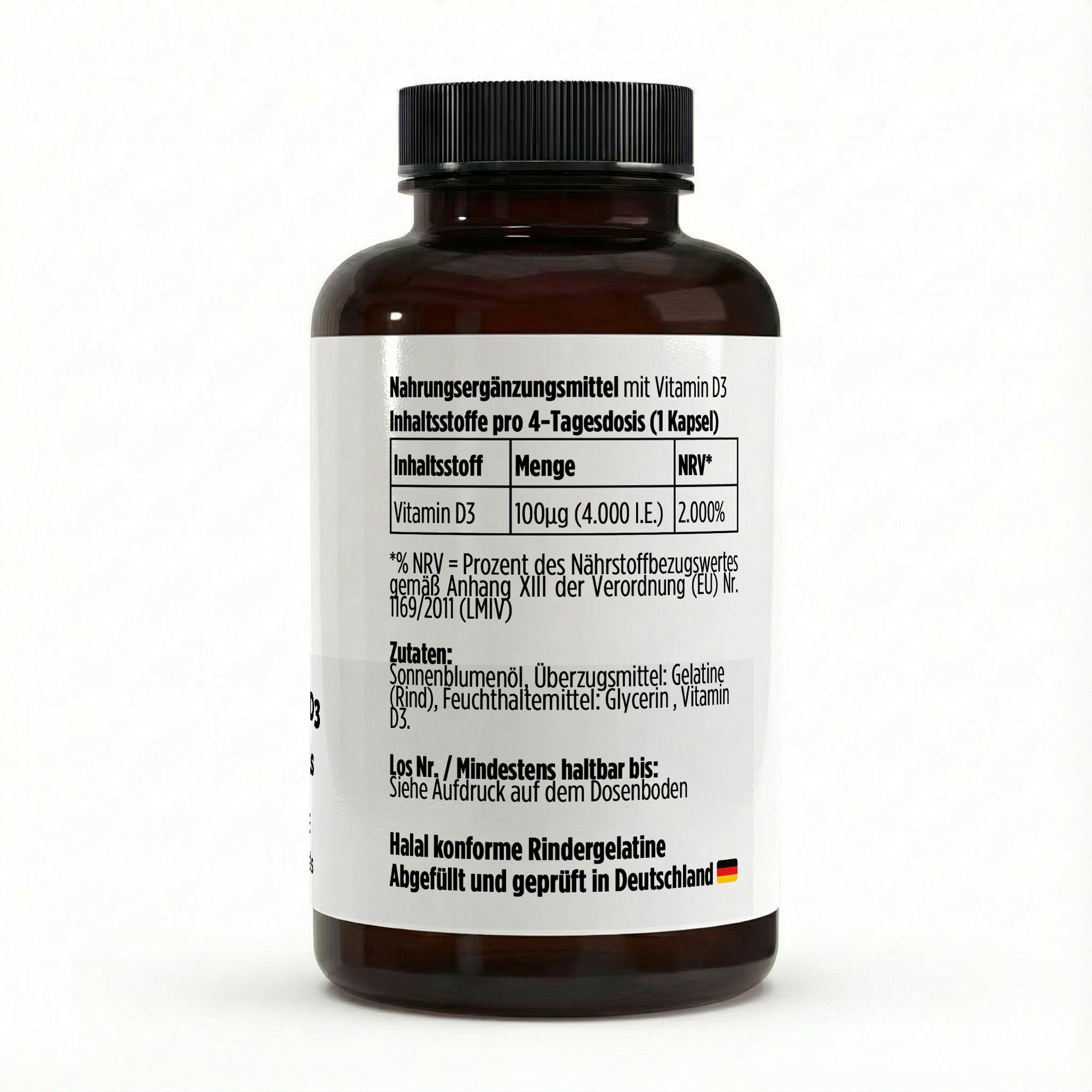 Vitamin D3 4.000 I.E. – 180 Softgels | Vitamin D für Knochen, Muskeln und Immunsystem